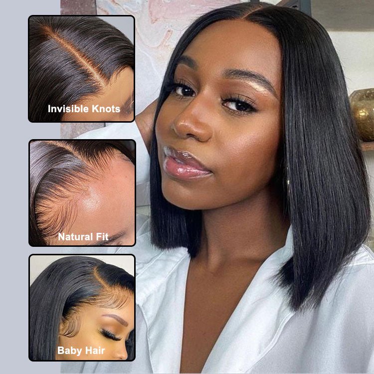 ReadytoGo 13x4 Lace Closure Glueless Bob Straight human Wigs - Superlovehair